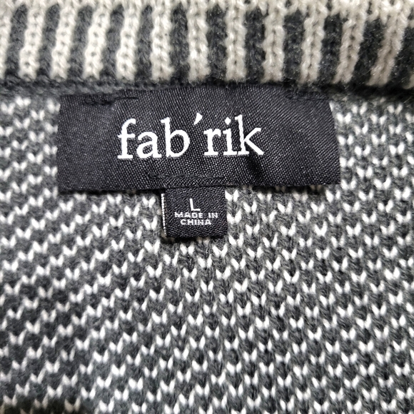 NWOT Fab'rik oversized, open front sweater cardigan fringed hems Sz Lg to XL $88 - Picture 6 of 8